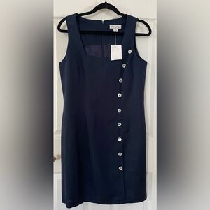 Spiegel Navy Sleevless Button-Down Dress